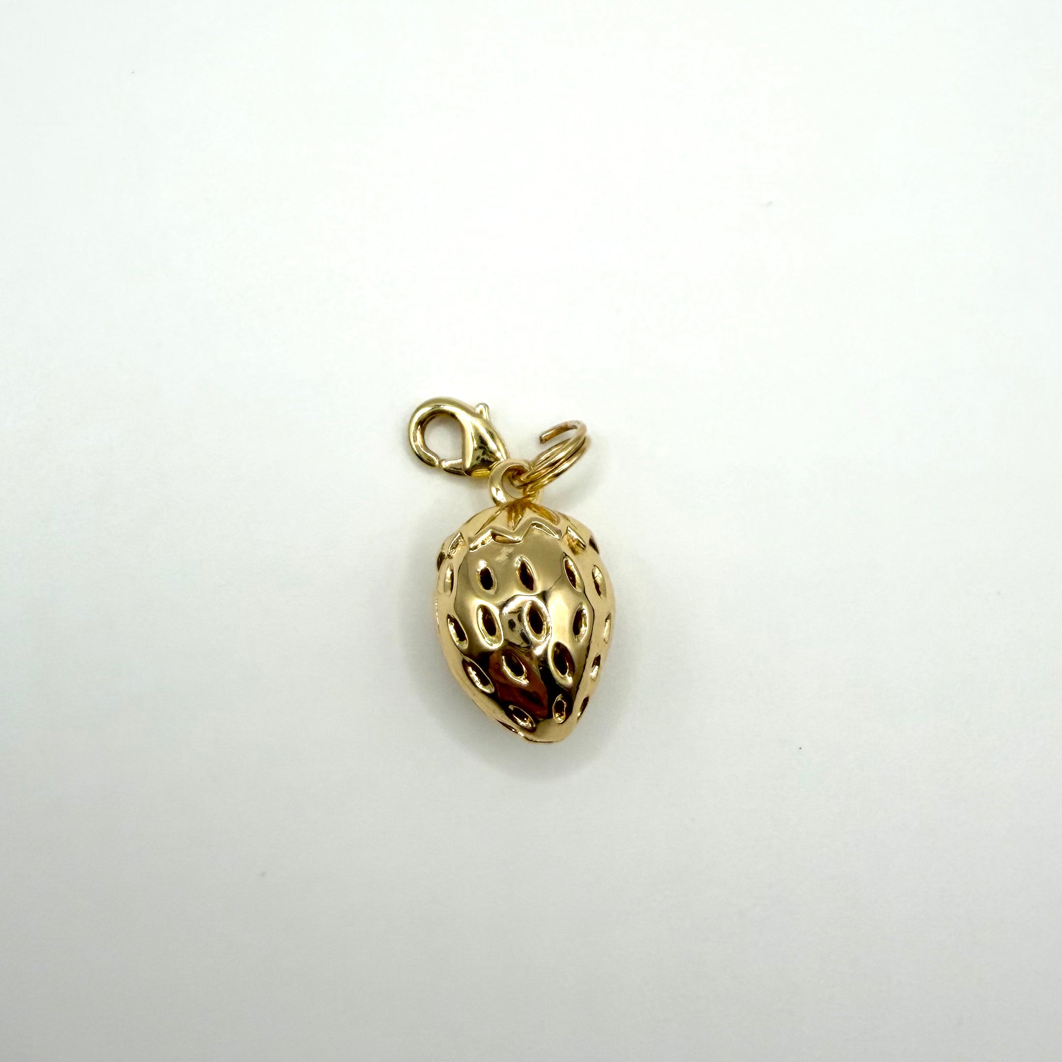 Gold Strawberry Pet Charm