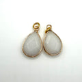 White Jade Teardrop Charms