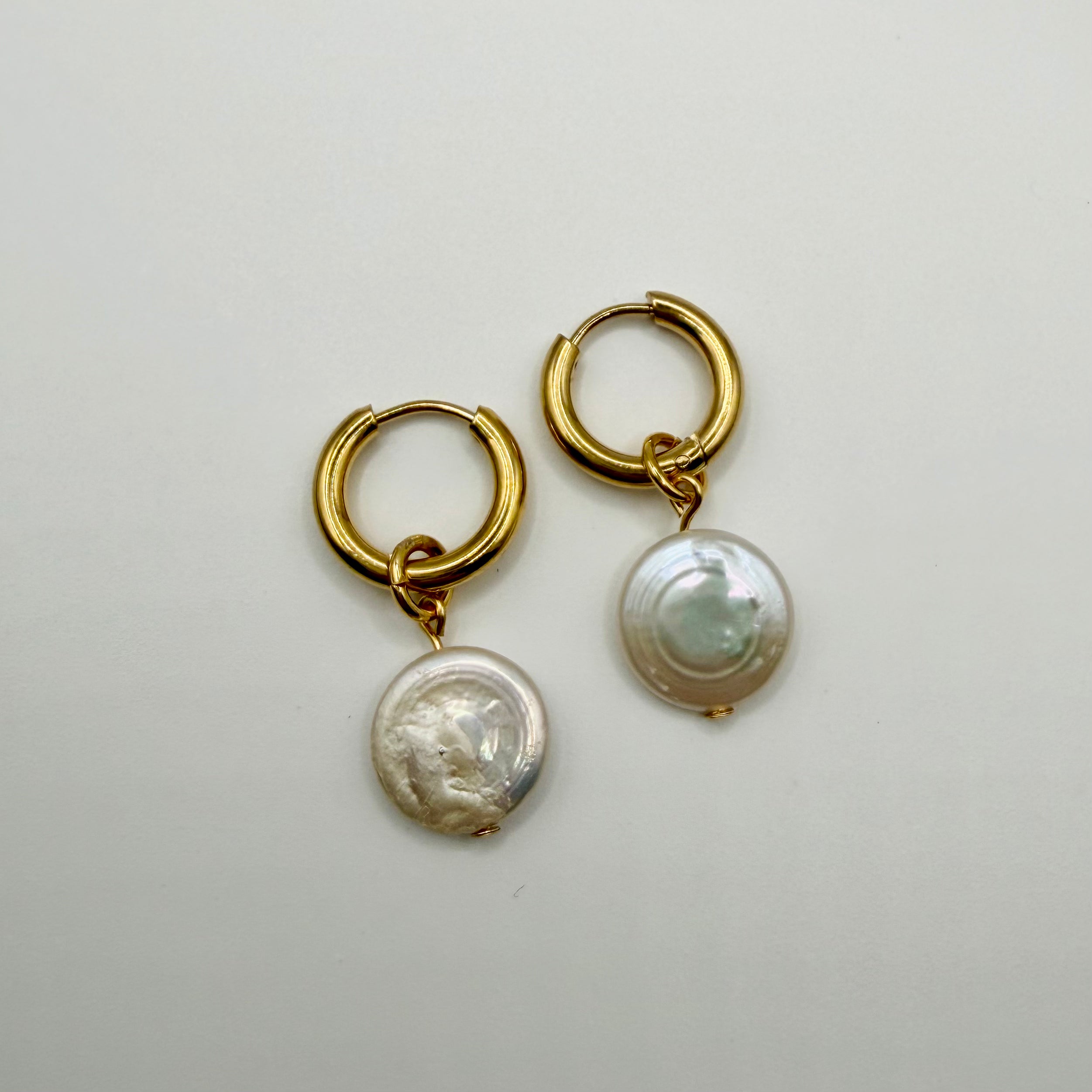 Coin Pearl Gabby Hoops