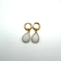 White Teardrop Gabby Hoops